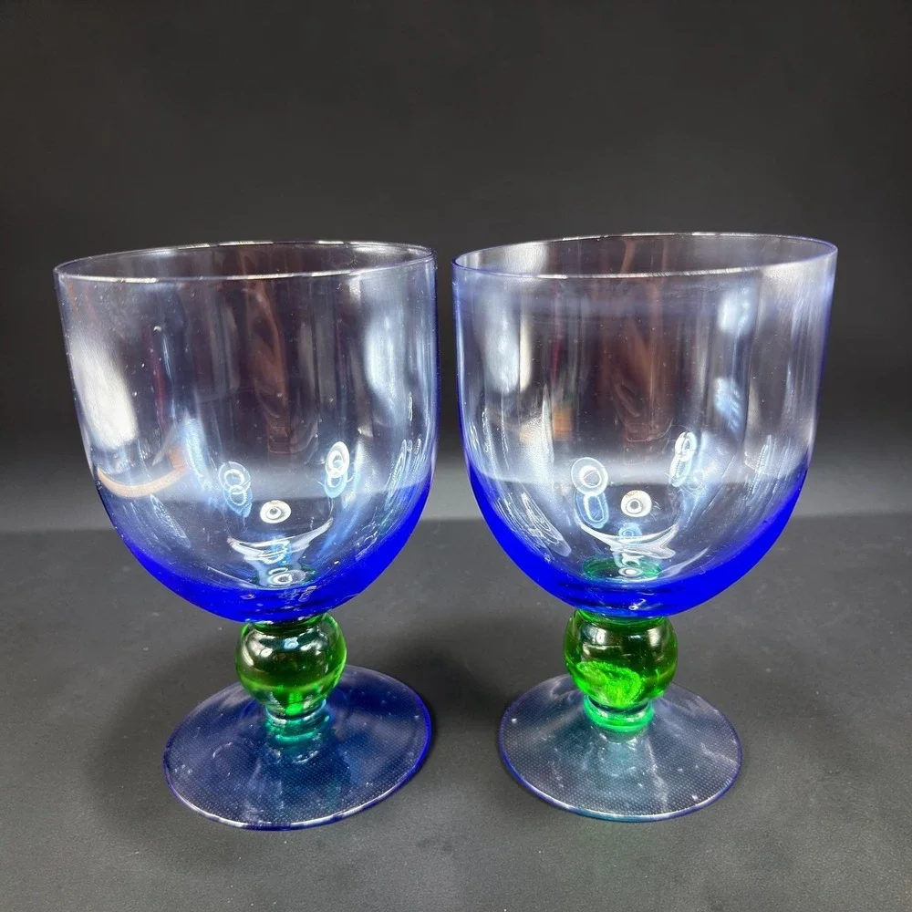 Royal Doulton Carmina Cups GobletsBarware Brandy‎ Snifters Green Ball Stem Set